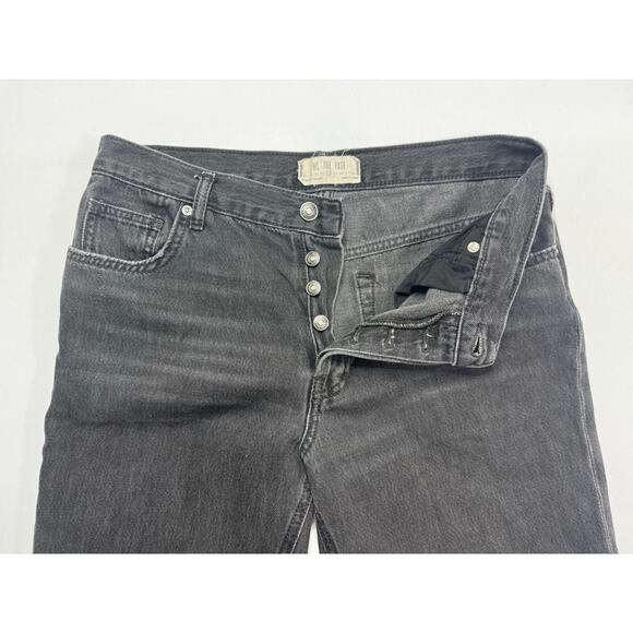 We The Free Women's Distressed Wide Leg Crop Black Denim Jeans - Size 28 (30x27) - Picture 2 of 5